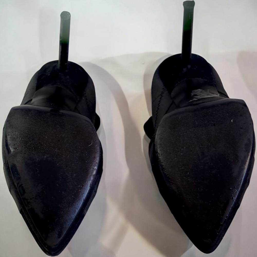 Yves Saint Laurent Luxury-Open Toe-Black Stiletto  Heels 36.5 - Picture 5 of 8